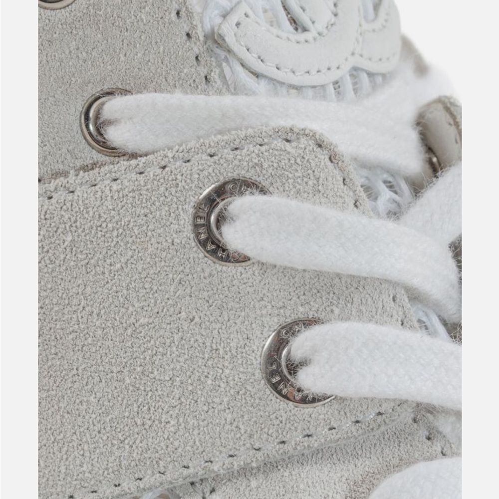 CHANEL Cream and White mesh Sneakers, US7 - Picture 9 of 11